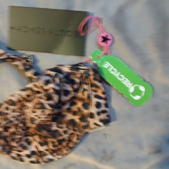Asos South Beach Women's Underwire Bikini Top Leopard Print NWT SZ US 4 - Picture 2 of 5